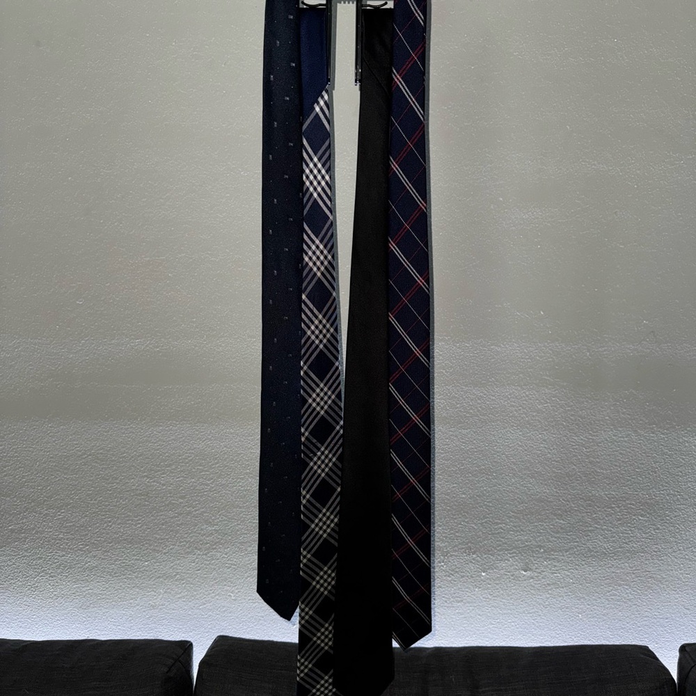 Elegant Men's Tie Set - Black, Blue, and Gray